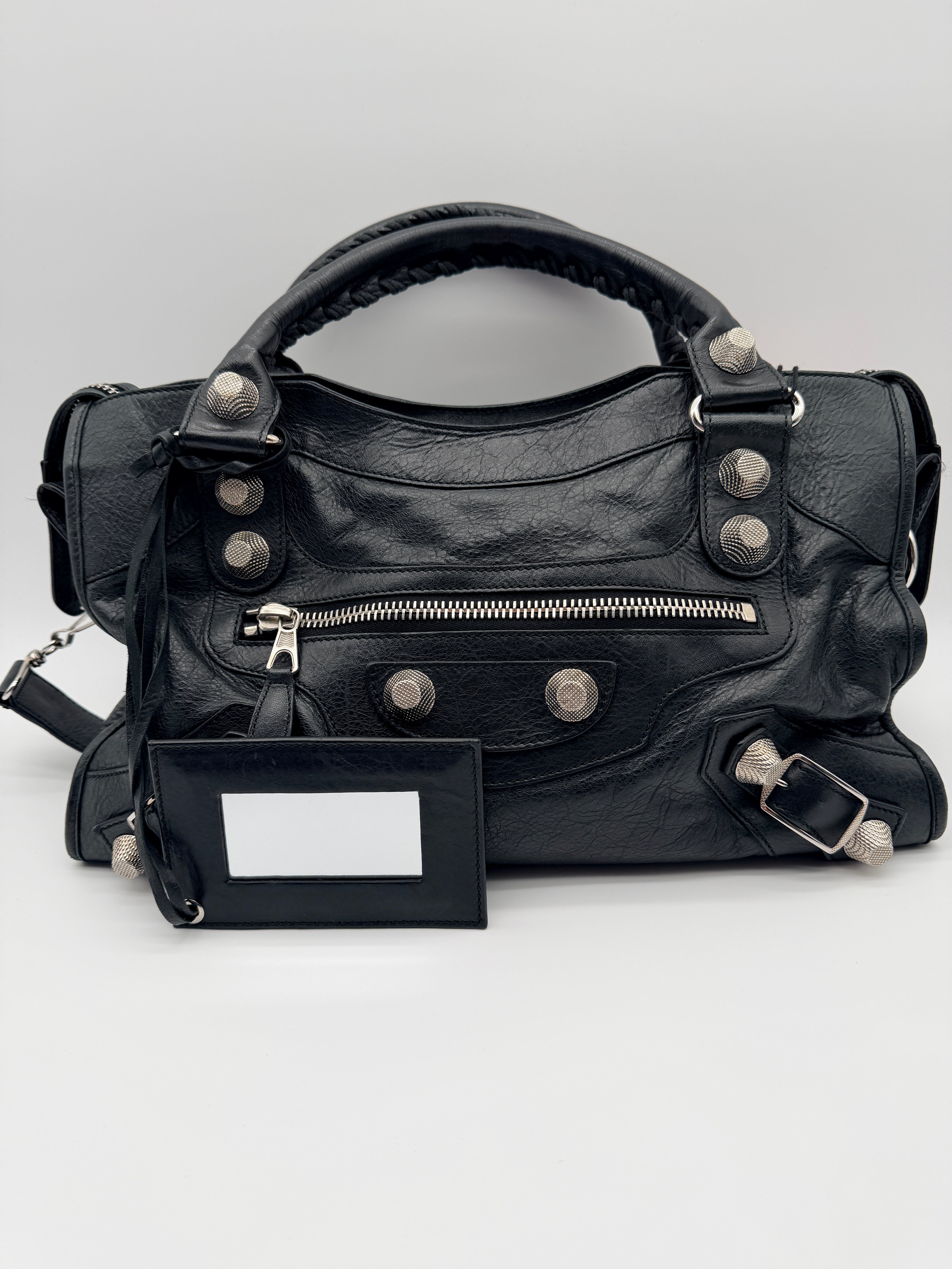 Balenciaga Classic City Bag in Black — Giant Silver Hardware