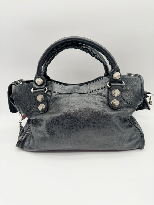 Balenciaga Classic City Bag in Black — Giant Silver Hardware