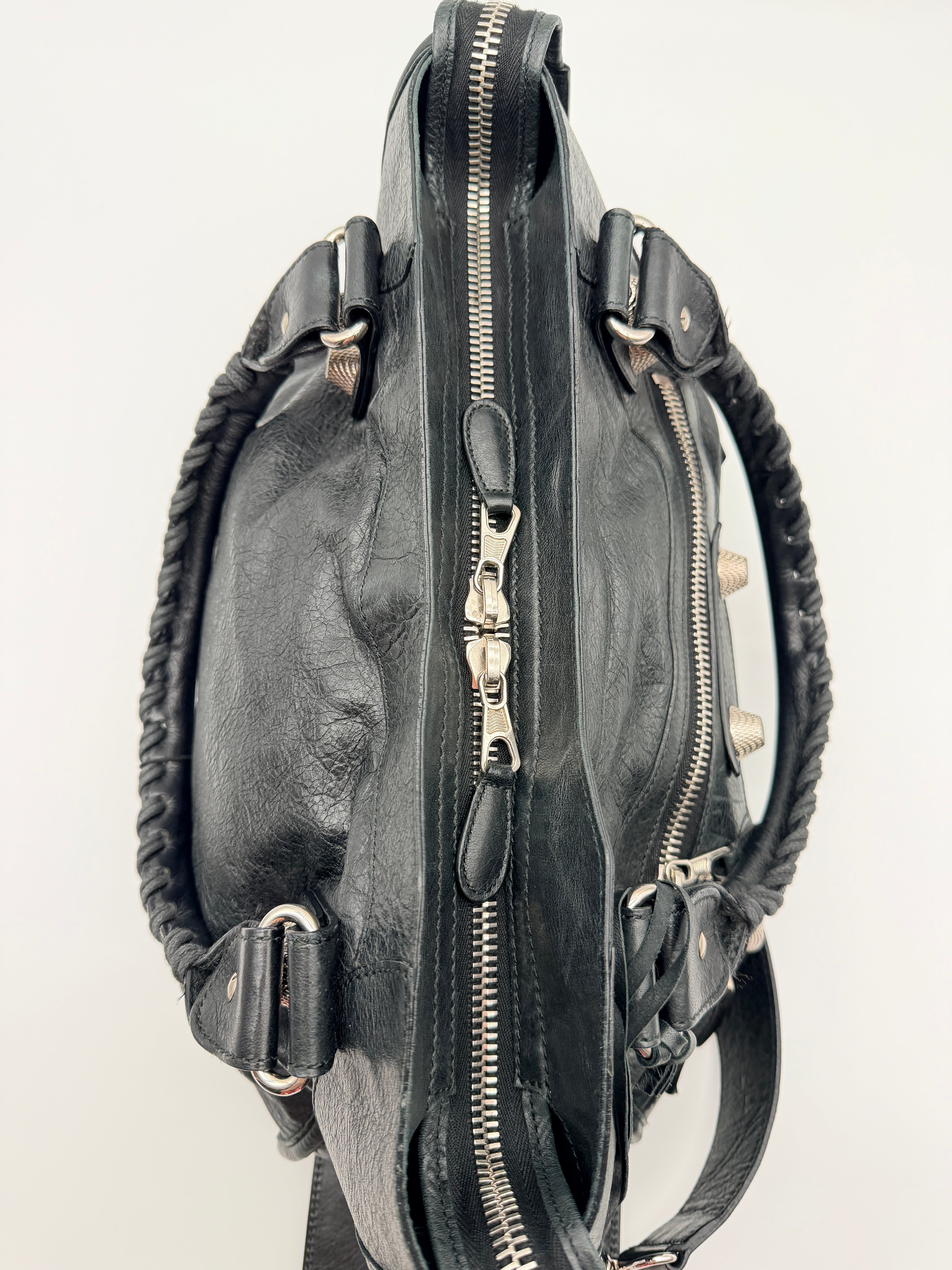 Balenciaga Classic City Bag in Black — Giant Silver Hardware