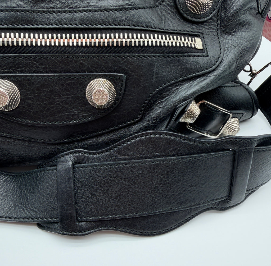 Balenciaga Classic City Bag in Black — Giant Silver Hardware