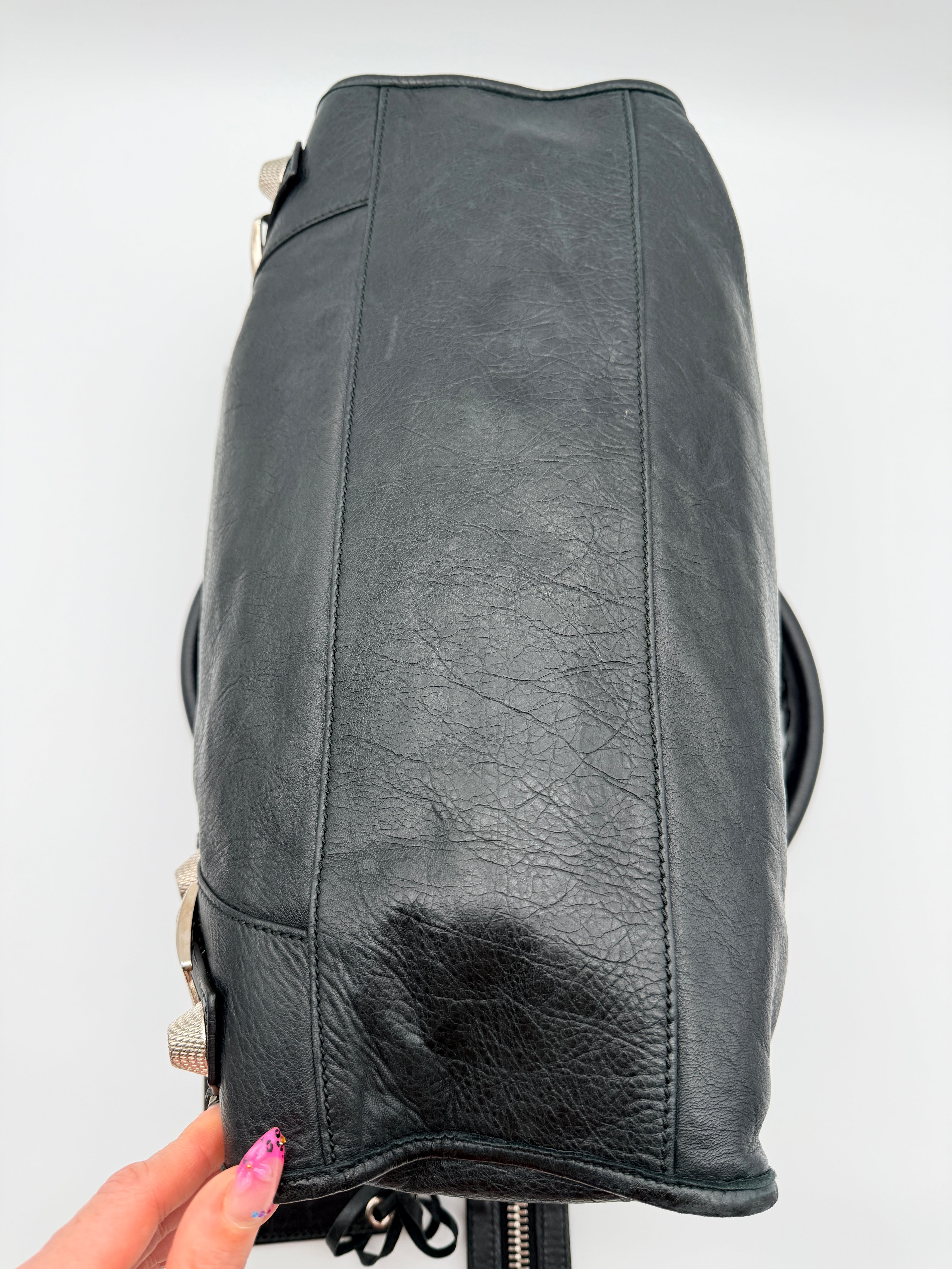 Balenciaga Classic City Bag in Black — Giant Silver Hardware
