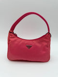 Vintage Prada Nylon Mini Hobo Bag in Pink — Early 2000s