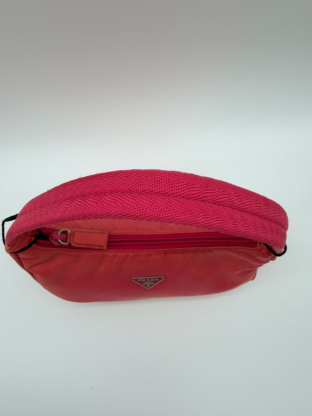 Vintage Prada Nylon Mini Hobo Bag in Pink — Early 2000s