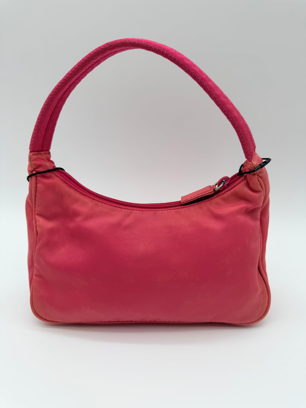 Vintage Prada Nylon Mini Hobo Bag in Pink — Early 2000s
