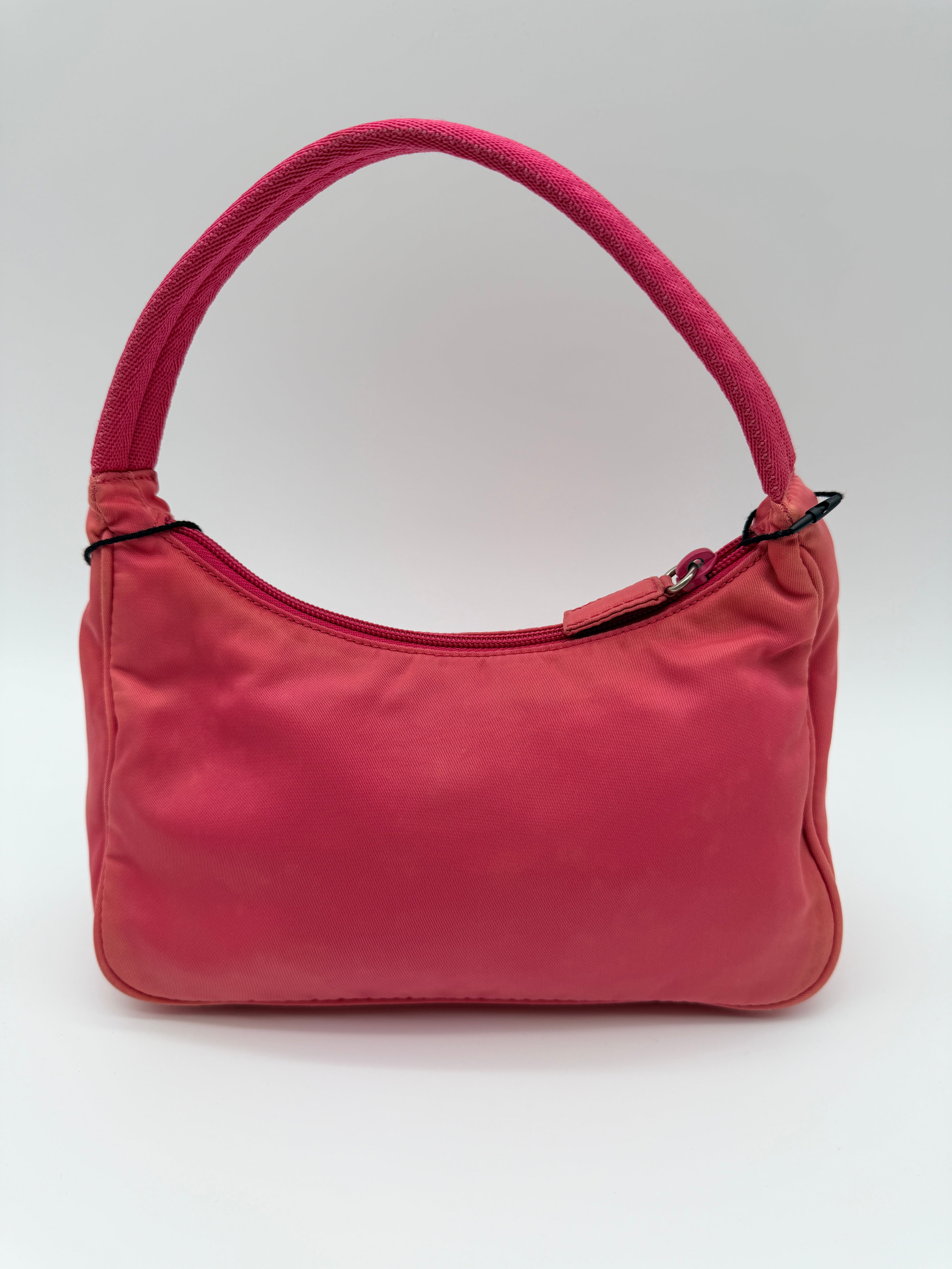 Vintage Prada Nylon Mini Hobo Bag in Pink — Early 2000s