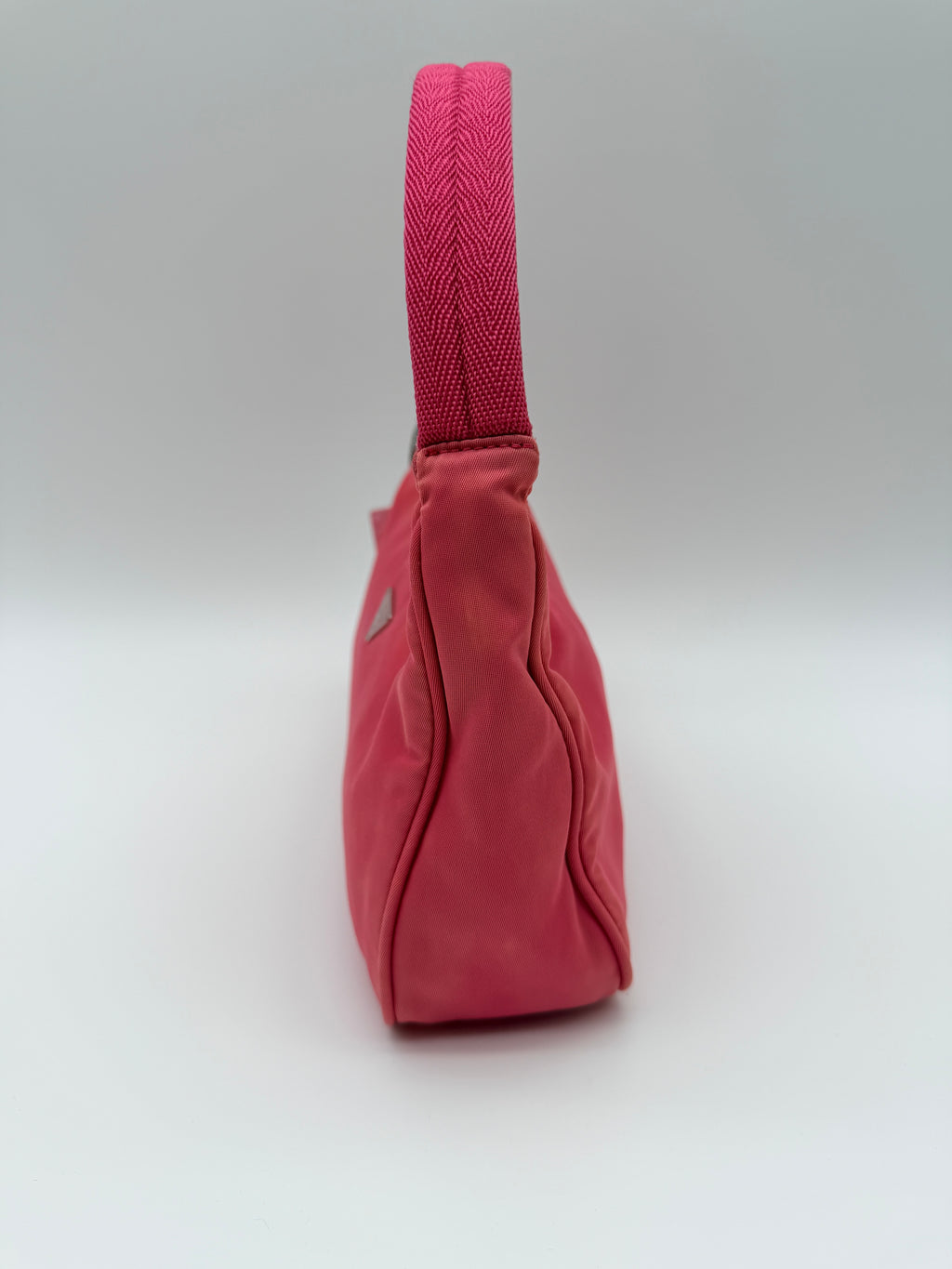 Vintage Prada Nylon Mini Hobo Bag in Pink — Early 2000s