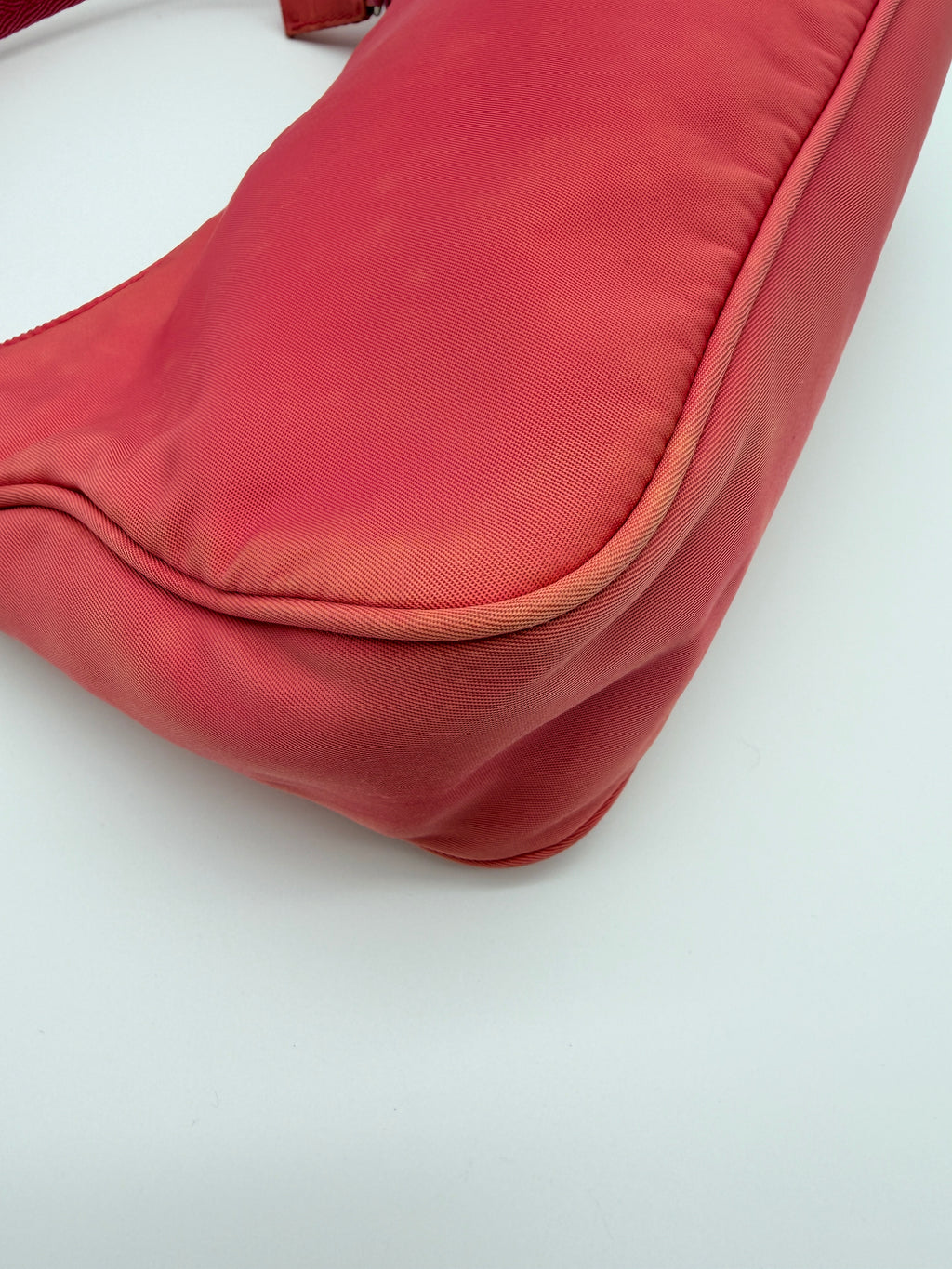 Vintage Prada Nylon Mini Hobo Bag in Pink — Early 2000s
