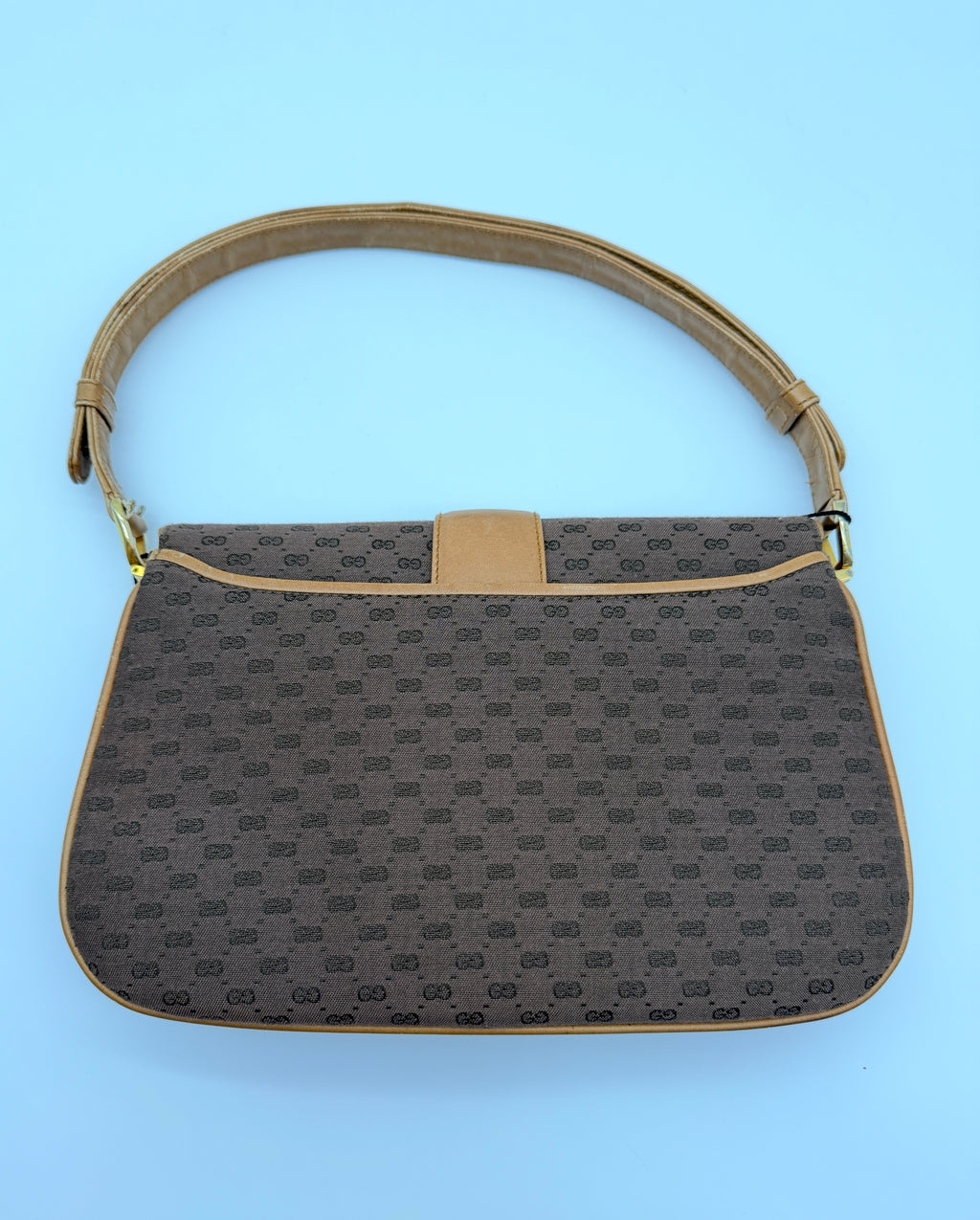 Vintage Gucci GG Canvas Shoulder Bag in Brown — 1970s–80s