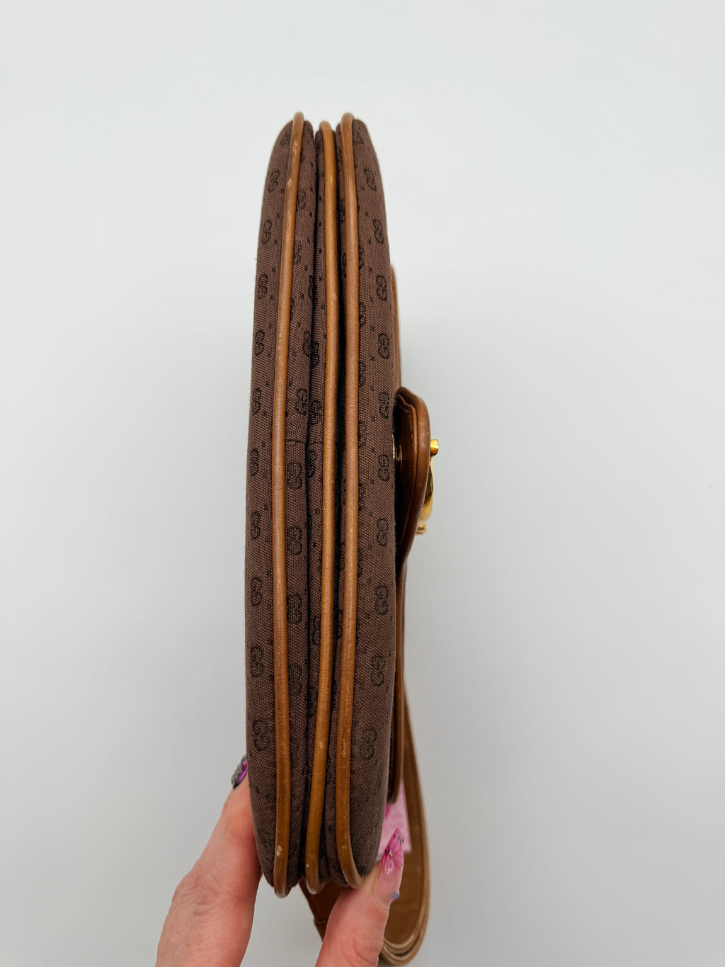 Vintage Gucci GG Canvas Shoulder Bag in Brown — 1970s–80s
