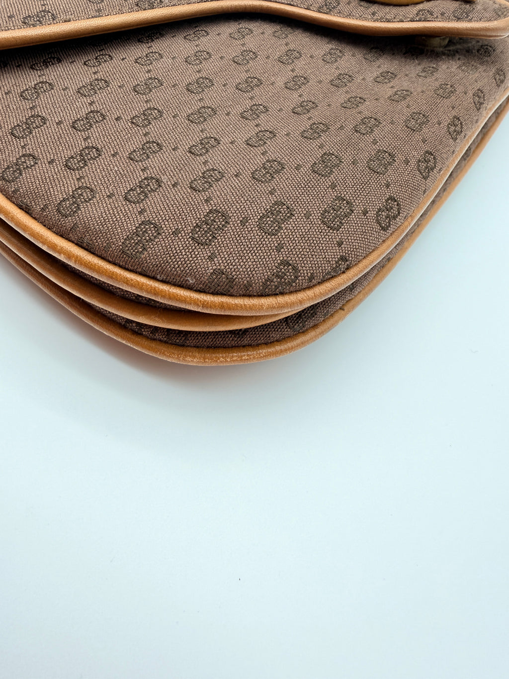 Vintage Gucci GG Canvas Shoulder Bag in Brown — 1970s–80s