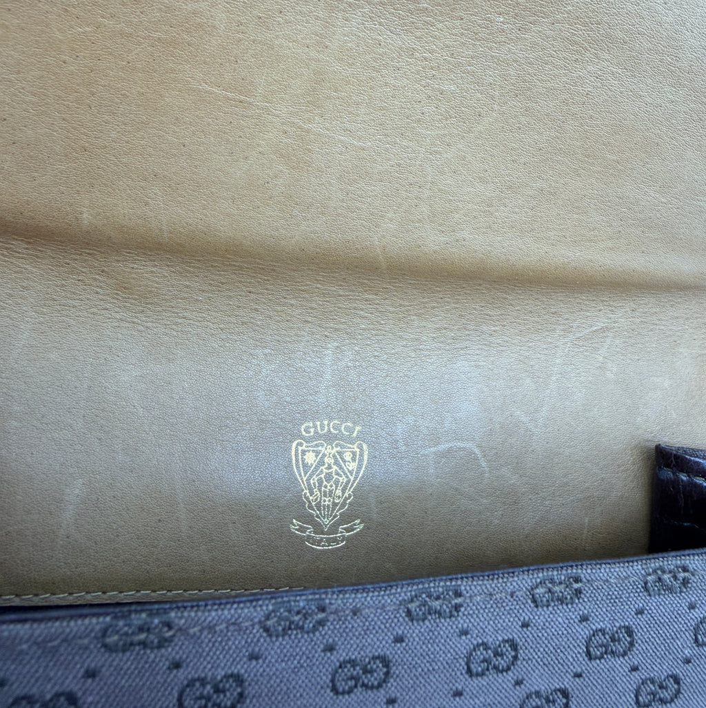 Vintage Gucci GG Canvas Shoulder Bag in Brown — 1970s–80s