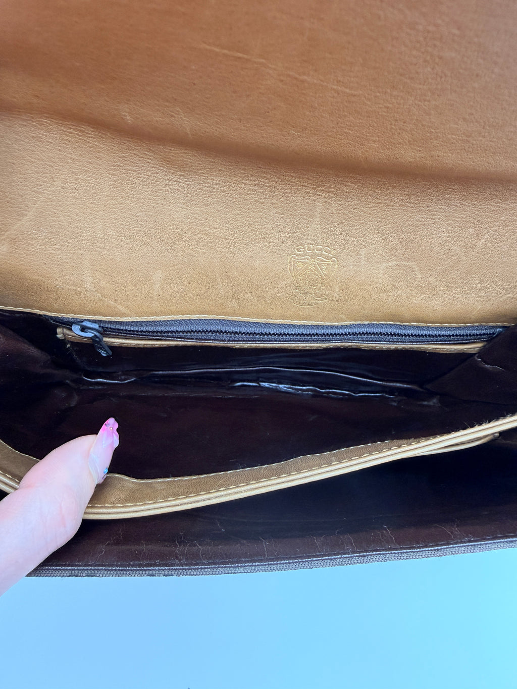 Vintage Gucci GG Canvas Shoulder Bag in Brown — 1970s–80s