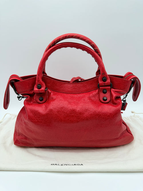 Balenciaga Classic Town Bag in Rouge Coquelicot — Early 2010s