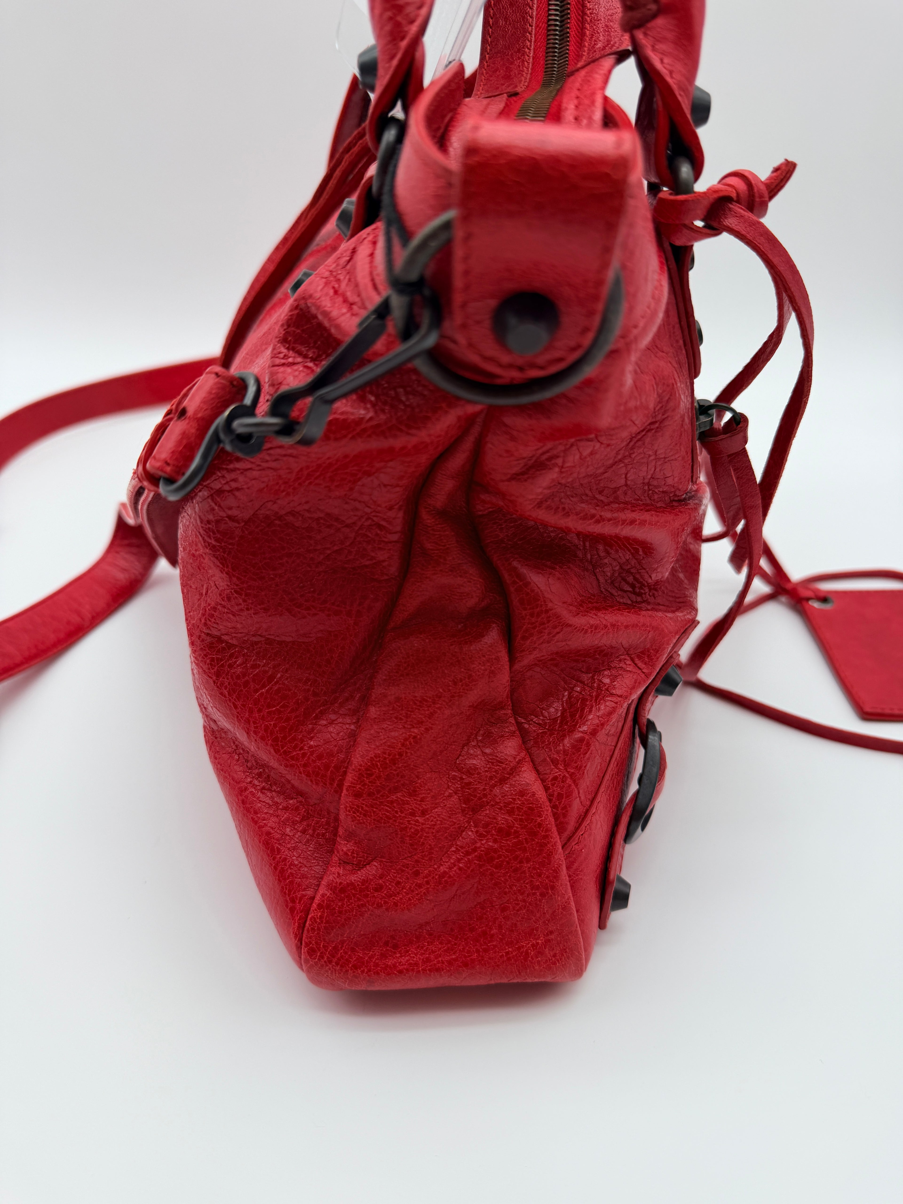 Balenciaga Classic Town Bag in Rouge Coquelicot — Early 2010s