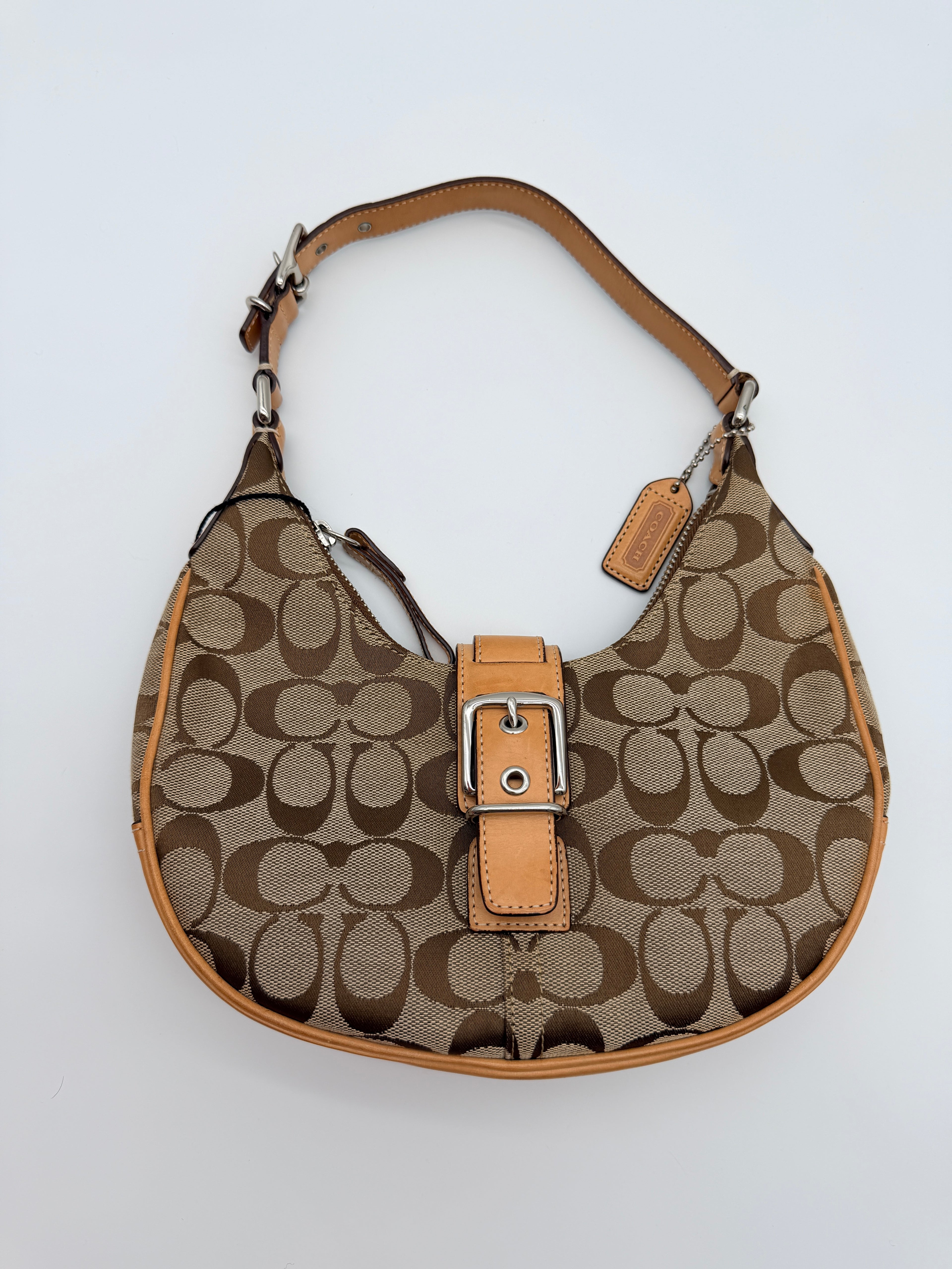 Coach Signature Canvas Soho Buckle Mini Hobo — Early 2000s