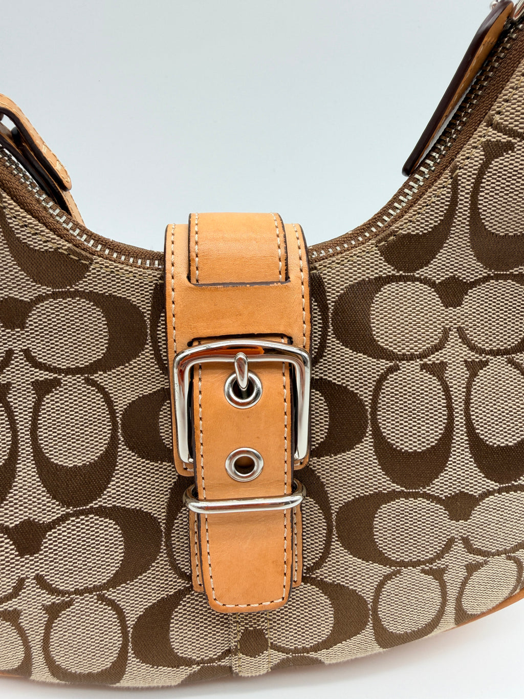Coach Signature Canvas Soho Buckle Mini Hobo — Early 2000s
