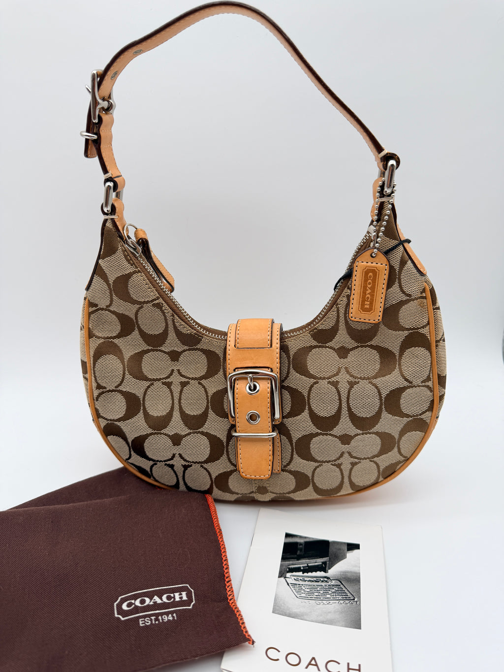 Coach Signature Canvas Soho Buckle Mini Hobo — Early 2000s