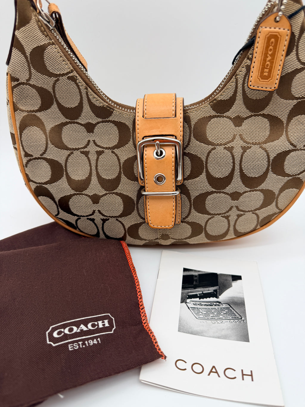 Coach Signature Canvas Soho Buckle Mini Hobo — Early 2000s