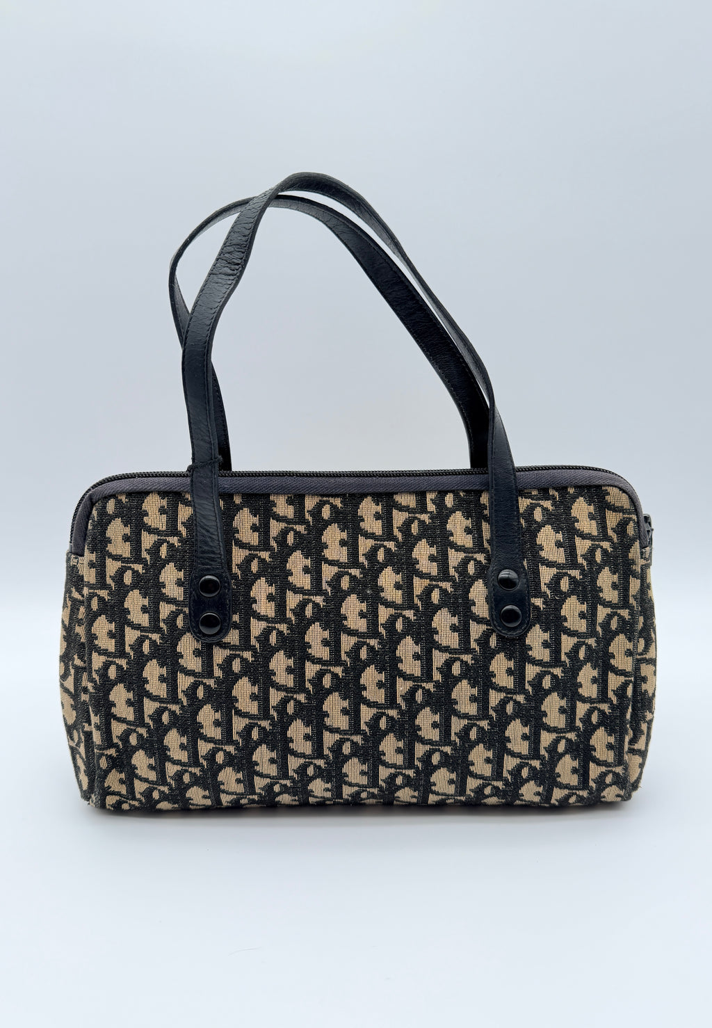 Christian Dior Trotter Oblique Jacquard Boston Bag — Vintage 1970s–80s