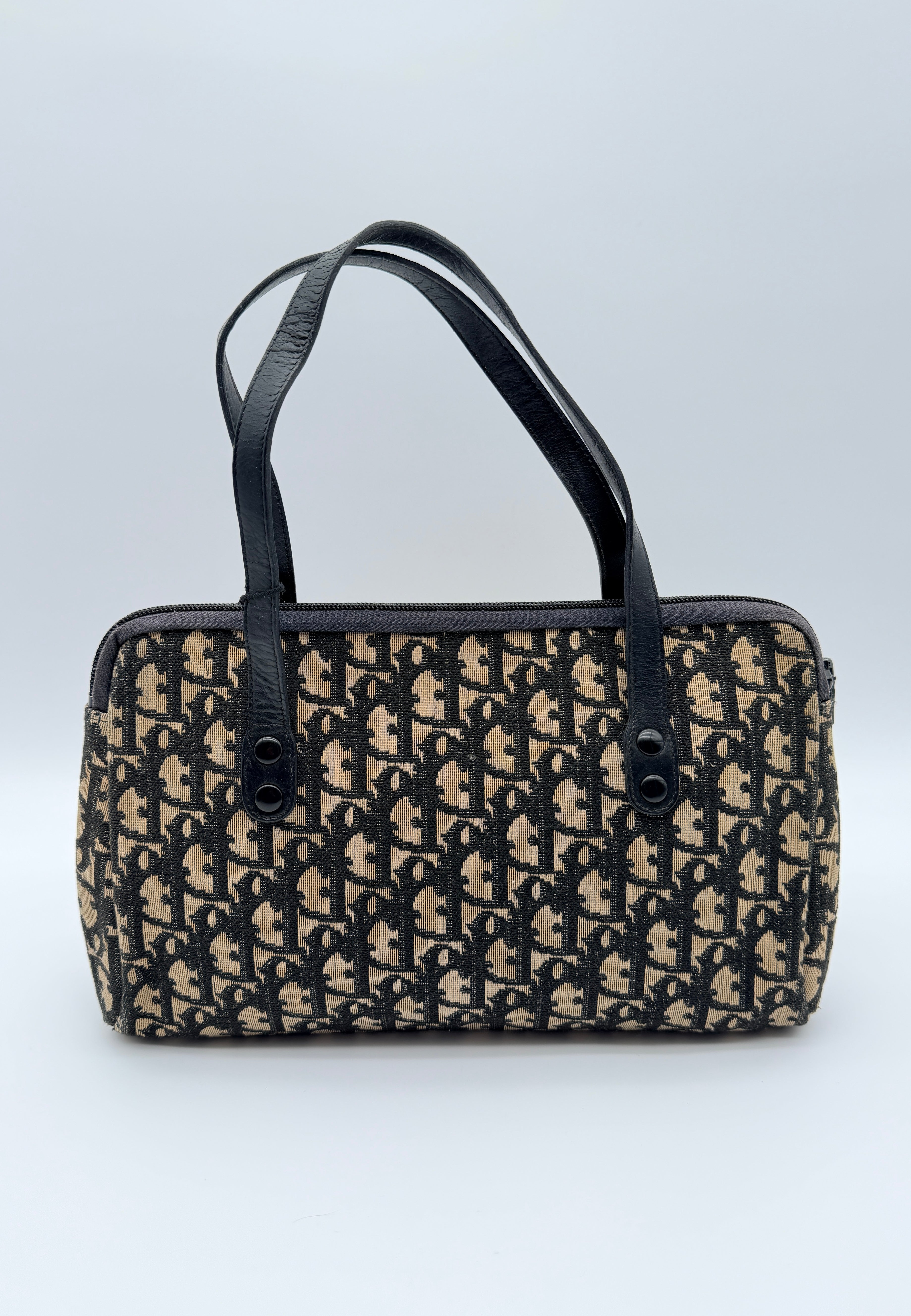 Christian Dior Trotter Oblique Jacquard Boston Bag — Vintage 1970s–80s