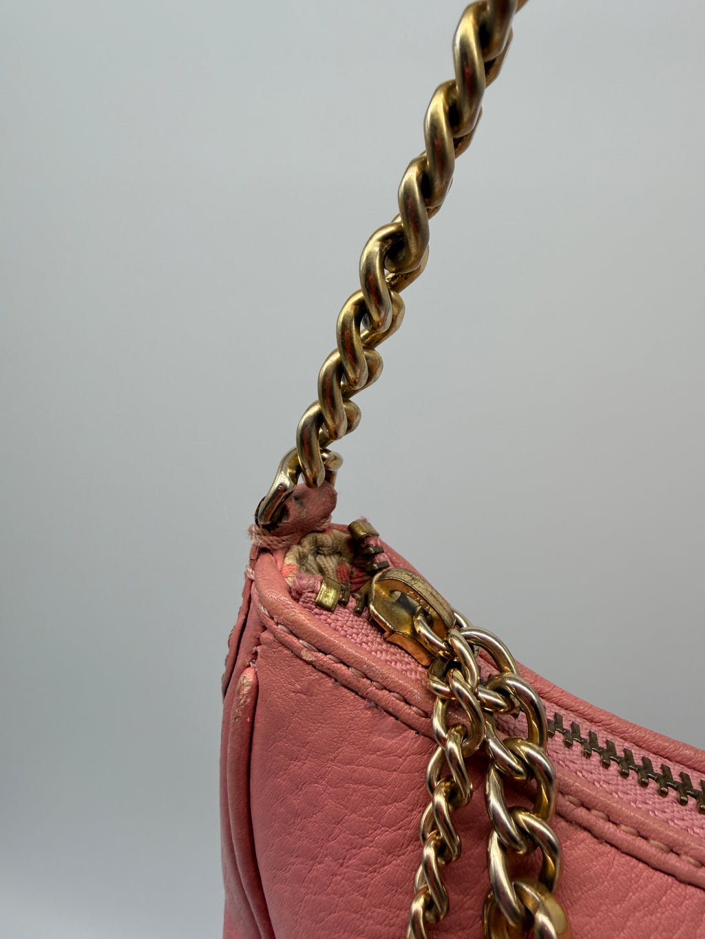 Vintage Juicy Couture Leather Shoulder Bag in Dusty Rose