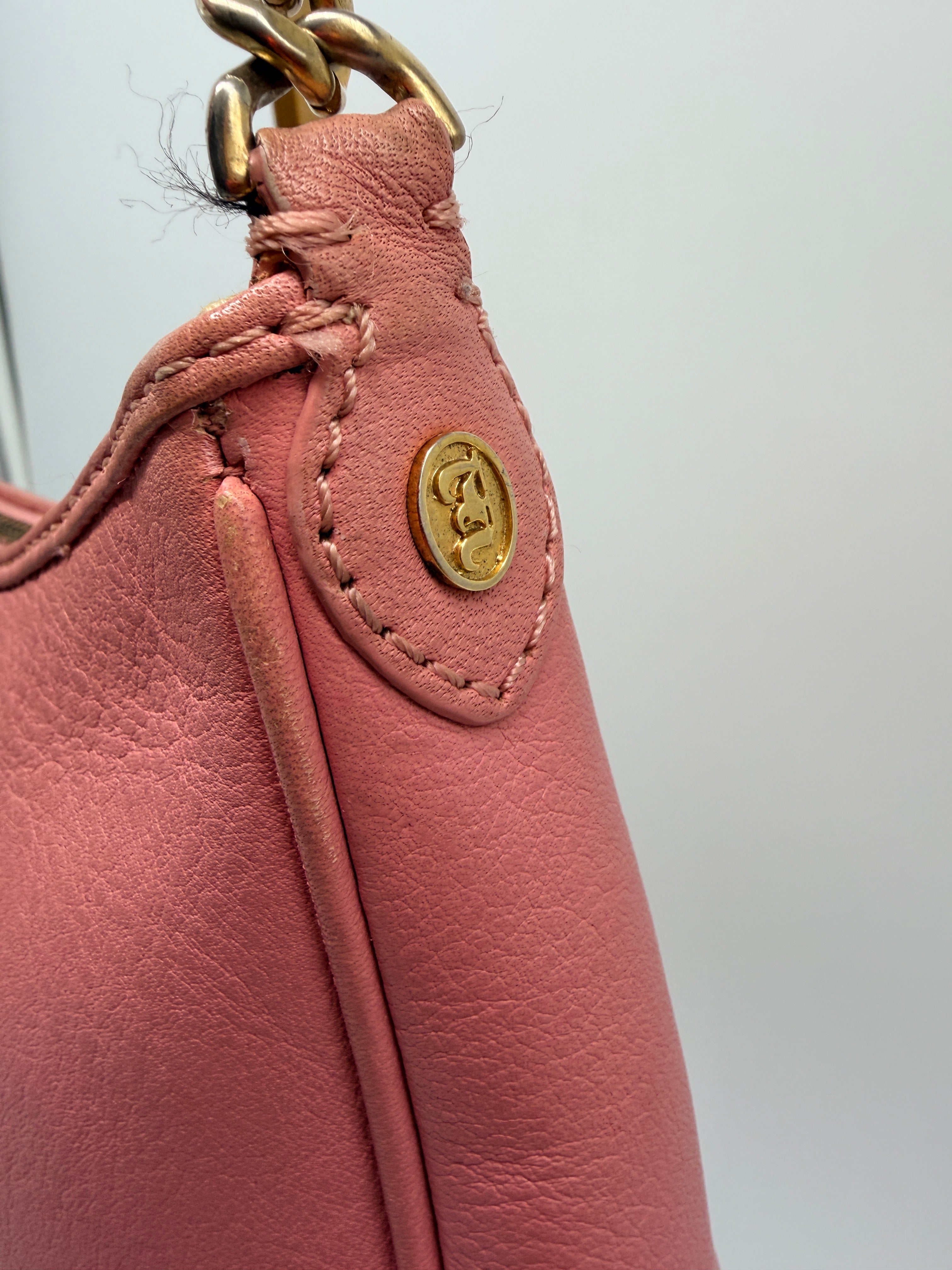 Vintage Juicy Couture Leather Shoulder Bag in Dusty Rose