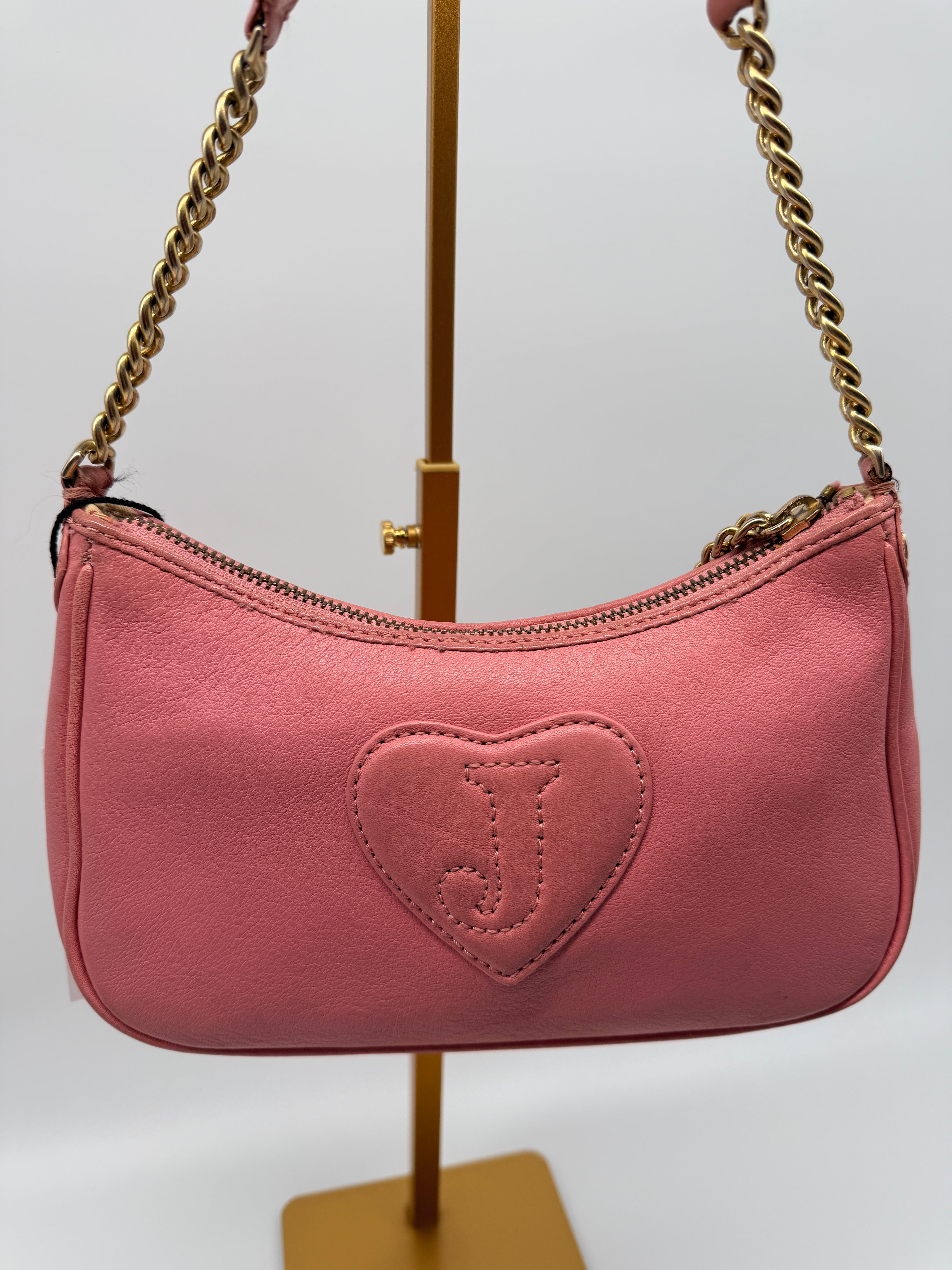 Vintage Juicy Couture Leather Shoulder Bag in Dusty Rose