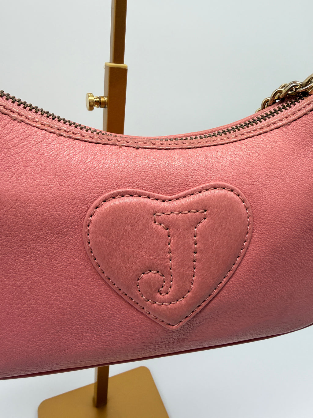 Vintage Juicy Couture Leather Shoulder Bag in Dusty Rose
