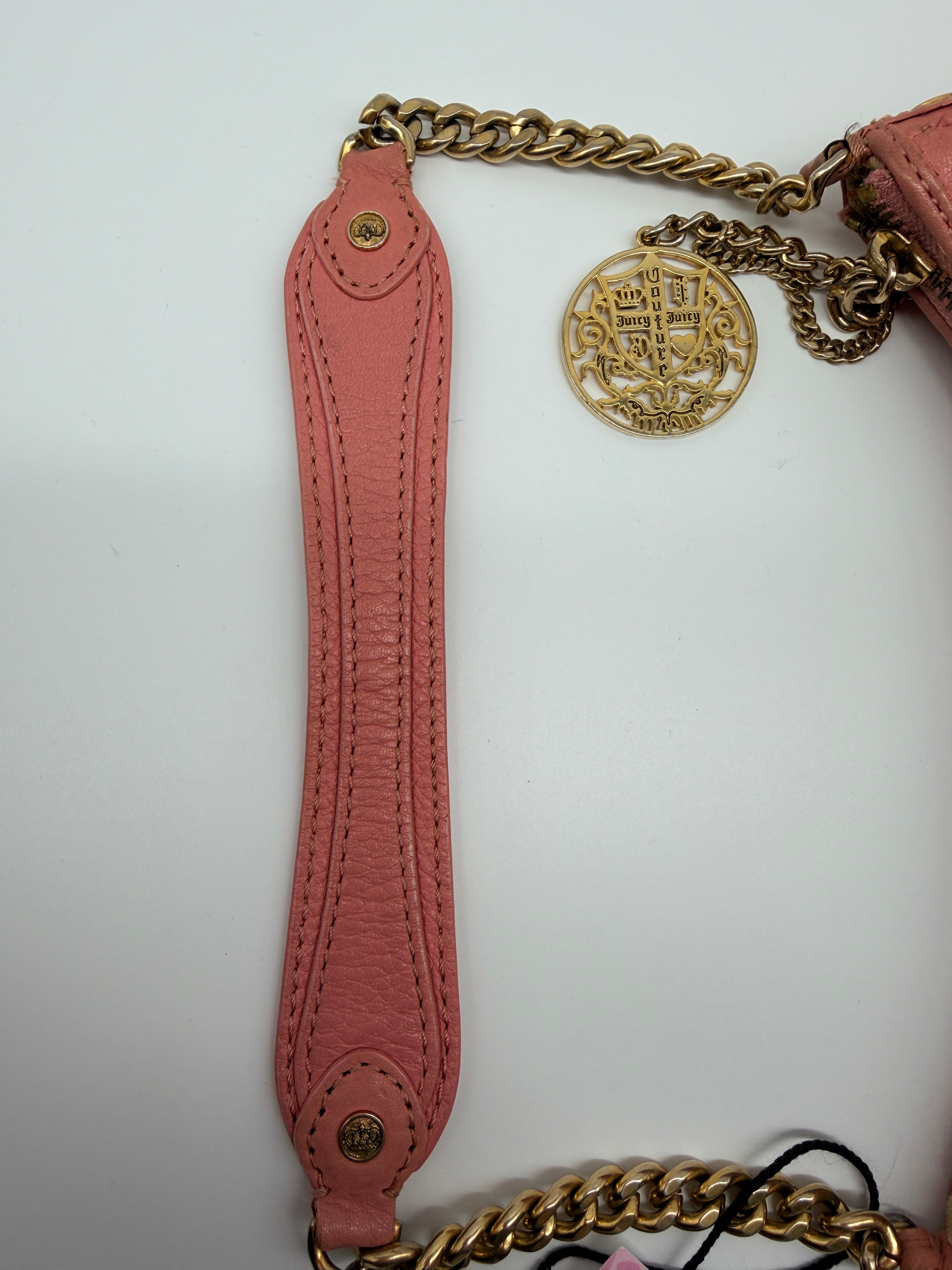 Vintage Juicy Couture Leather Shoulder Bag in Dusty Rose