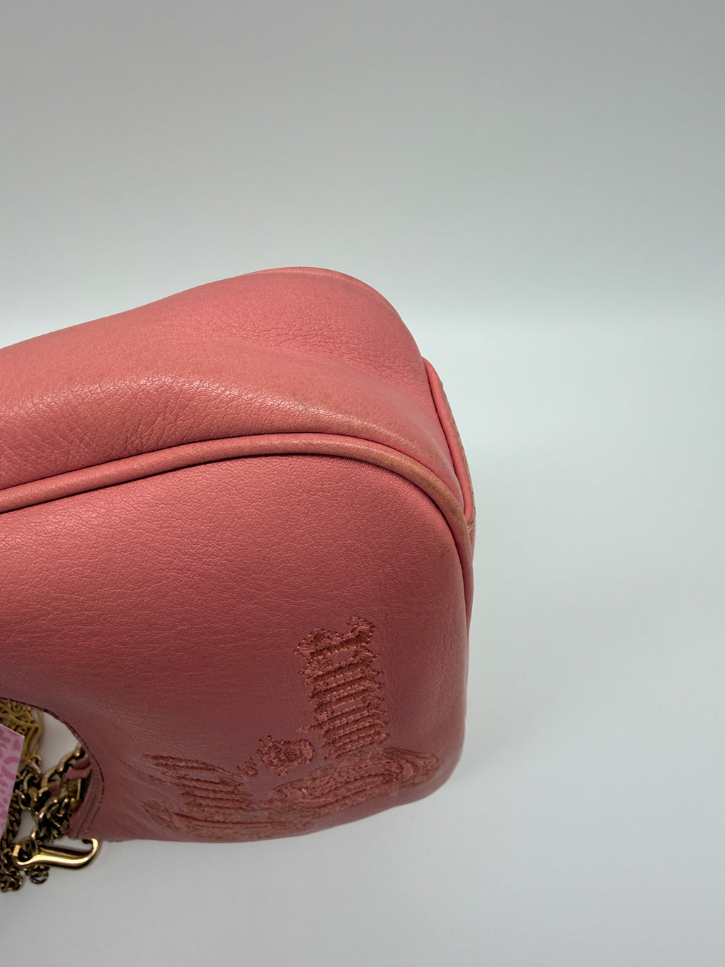 Vintage Juicy Couture Leather Shoulder Bag in Dusty Rose