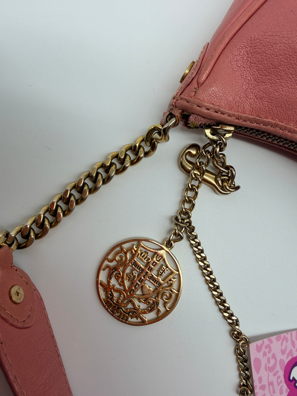 Vintage Juicy Couture Leather Shoulder Bag in Dusty Rose